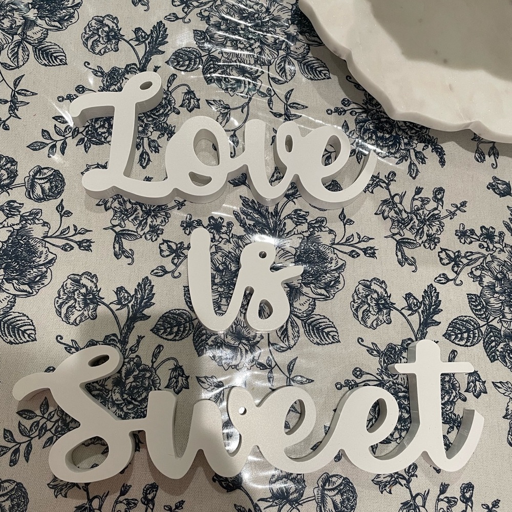 White 'Love is Sweet' Decorative Sign